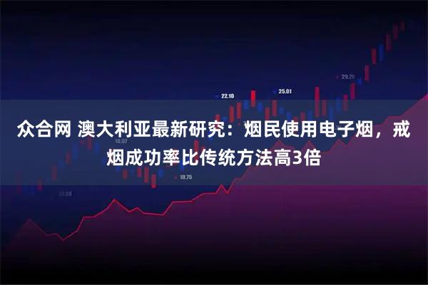 众合网 澳大利亚最新研究:烟民使用电子烟,戒烟成功率比传统方法高3倍